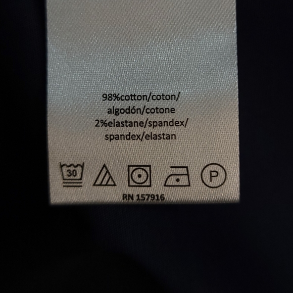 H by Halston NWT Classic Navy Linen Button Up Belted Knee Length Dress - MEDIUM - Picture 11 of 12